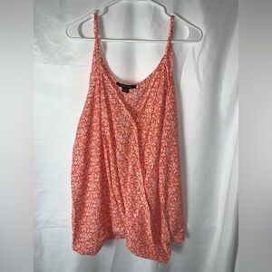 New Look - Orange tank top with white floral print& adjustable straps. Size 3x